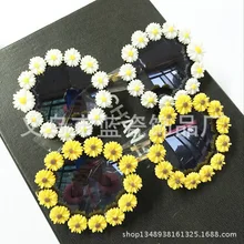 Newest Boutique Flower Round Sunglasses Women Vintage Sun glasses Summer Vacation Party Ladies Beach Eye Ware UV400
