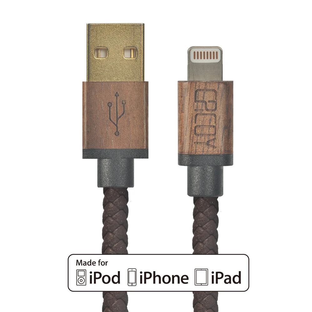 MFi Сертифицированный 60 см короткий USB Кожаный Плетеный зарядный кабель для iPhone XS