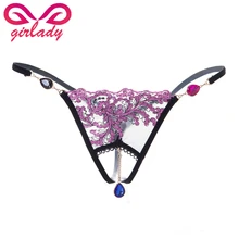 

GIRLADY Sexy Women's G-string Thong Transparent Lace Tang Briefs Lady Intimates Embroidery Ultra-thin Panties Underwear Female