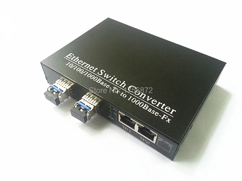 

sfp 2 Fiber to 2 UTP Unmanaged 10/100/1000Mbps Megabit Ethernet Fiber Switch dual fiber 20km lc