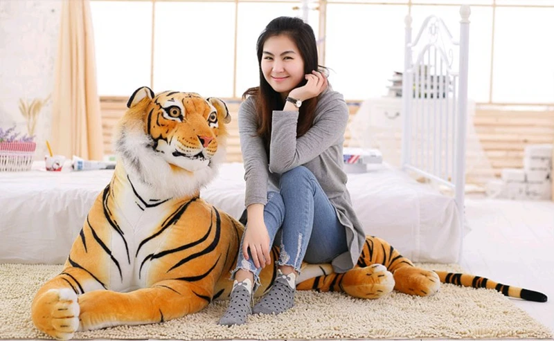 Dorimytrader Simulation Animal Tiger Plush Toy Large Stuffed Animals Realistic Tigers Toys for Children Gift Home Decoration 170cm (14)