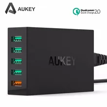 Aukey Quick Charge 2.0 5 Ports USB Smart Charger QC2.0 Desktop Travel Charging for Samsung galaxy s6 edge S5 , iPhone 6s Huawei
