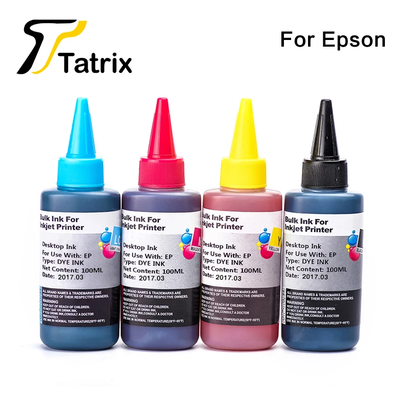 Tatrix краска для заправки чернил 4x100 мл для чернильный картридж epson T1281 T0731 T1291 T0981 T0921 BK/C/M/Y