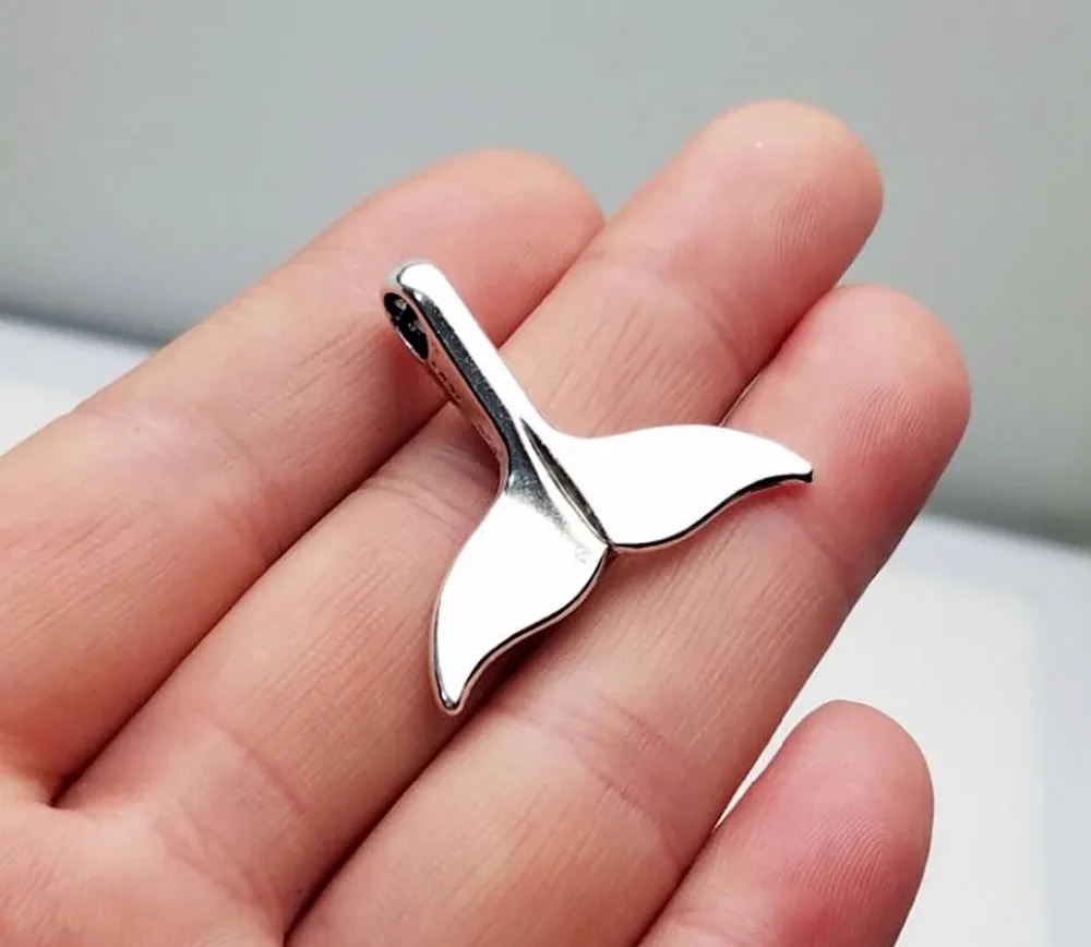 

10pcs/lot--29x32mm, Antique silver/bronze plated Whale tail charms,DIY supplies,Jewelry accessories
