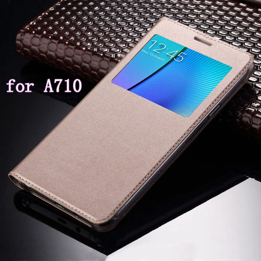 

Slim Window View Flip Cover Cell Phone Carrying Bag Fundas Coque Business Case For Samsung Galaxy A7 2016 A710 A710F A710H A710M