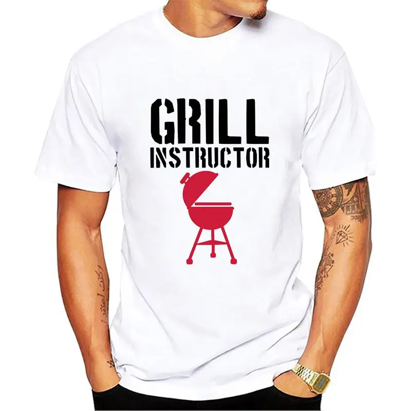 

White Men's T Shirt New 2018 Summer Fashion Short Sleeve O-neck Grill BBQ Instructor Design Printed Clothing