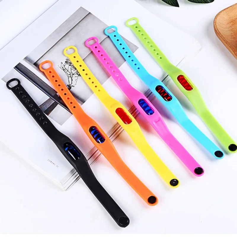 

Summer Baby Kid Silicone Anti Mosquito Pest Insect Repellent WristBand Bracelet Natural Mosquito Repellent Liquid Color Random