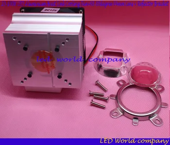 

Free Shipping 1pc Aluminium Heat Sink Cooling 20W 50W 100W High Power Led Light 80degree 44mm Lens +Reflector +Bracket