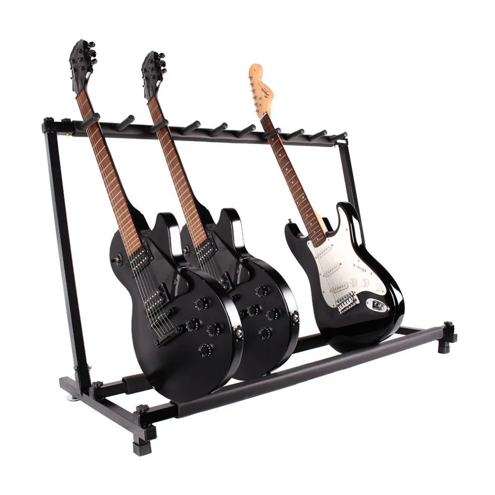 Ship-From-US-Stable-Multiple-Folding-Display-Holder-Stand-Rack-Band-Stage-for-Guitar-Bass-9