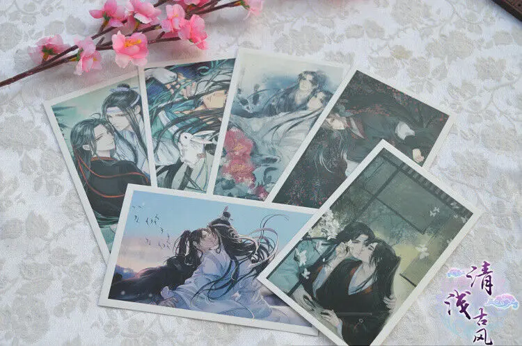 Магистр демонического культивирования Lan Wangji Wei Wuxian BL открытка фото B Косплей