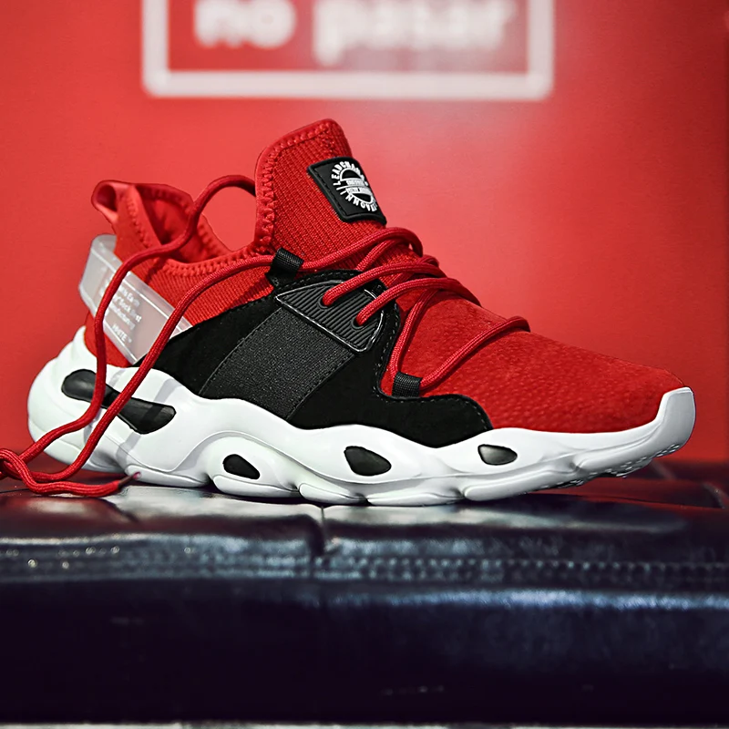 

Spring 2019 New Fashion Style Men's Leisure Running Shoes Outdoor Flying Baseball shoes Uptempo Height Increasing Sneakers