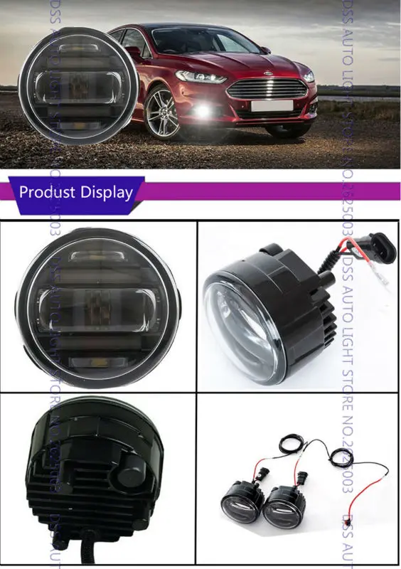 for Nissan Round Yellow White Auto Car Trucks DRL Daytime Fog Light For X-trail TIIDA hatch-back  TIIDA Sedan Murano Livina X-GEAR Sylphy Quest (1)