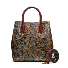 Женская винтажная сумка из натуральной кожи в китайском стиле, дизайнерская женская сумка-мессенджер из воловьей кожи, сумка на одно плечо для мамы