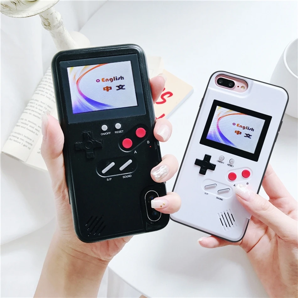 

Full Color Display 3D Game Phone Case for iPhone 7 8 6 6s Plus X Classic Retro Tetris Game Cover for iPhone XS Max XR Coque