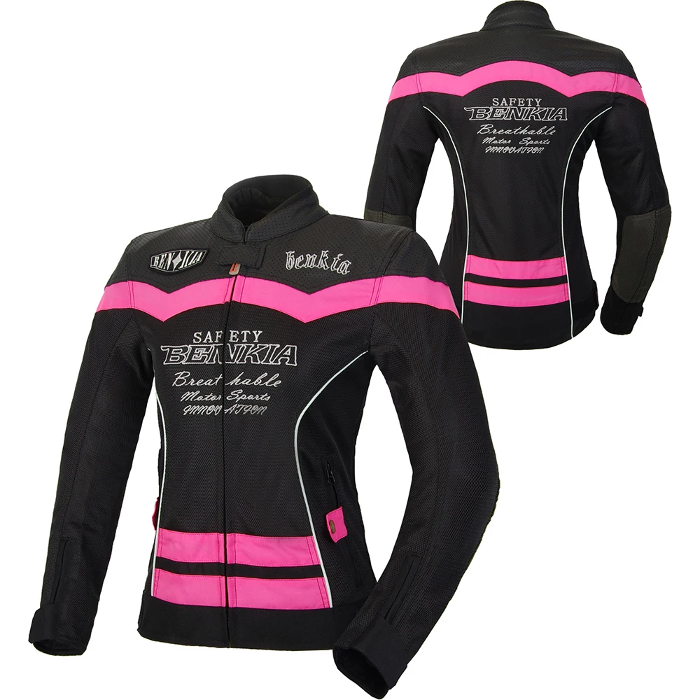 

BENKIA Women Motorcycle Jacket Breathable Mesh Riding Jacket Spring Summer Motocross Racing Clothes Off-Road Female Moto Jacket