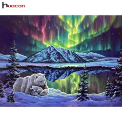 HUACAN краски с бриллиантами полярный медведь полный квадрат/Круглое сверло, смолы алмазная живопись 5D «сделай сам» животные Аврора