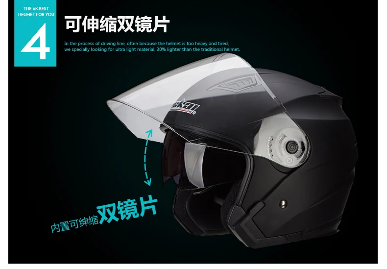 Мотоциклетный шлем с двумя линзами, винтажные шлемы, четыре сезона, гоночные полушлемы, мотоциклетный шлем Casco Go kart, скутер, мотор, Ван шлем