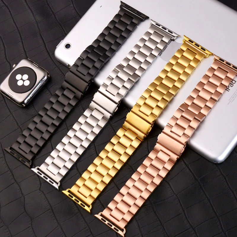Кутить спортивный ремешок для наручных часов Apple Watch серии 3/2/1 38 мм 42 мм Нержавеющая сталь металлический ремешок для наручных часов iwatch серии 4 40 мм 44 мм