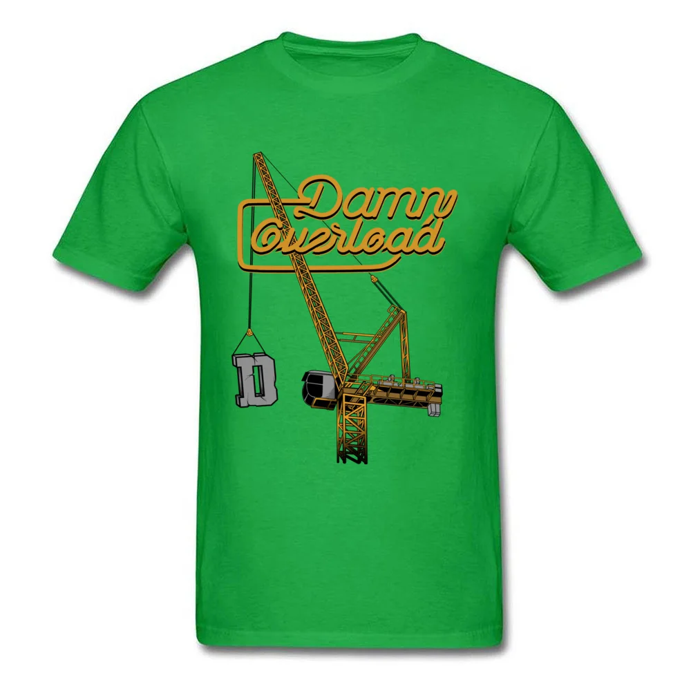 Crew Neck Luffing Tower Crane All Cotton Adult Top T-shirts Summer Short Sleeve Tops Tees Cheap Casual Clothing Shirt Luffing Tower Crane green