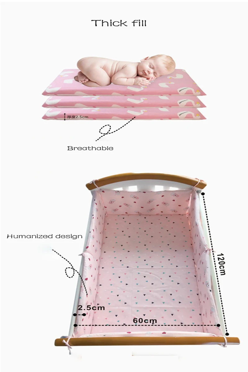 Дышащий хлопок Декор детской комнаты кроватки бамперы для новорожденных защита для кроватки вещи для младенцев от промежности до кроватки
