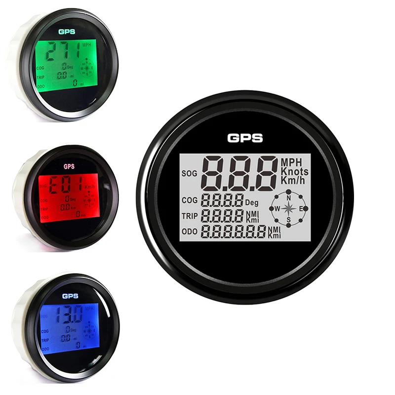 85mm Boat Digital GPS Speedometer Odometer 0 999 knots km/h mph 12V/24V