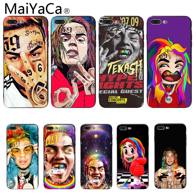 Чехол для iPhone 7 6ix9ine Мягкий силиконовый чехол телефона 6 5 5S SE 6S 6plus 6splus 7Plus 8 8Plus