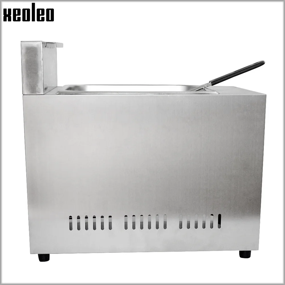 XEOLEO Commercial gas Fryer LPG Stainless steel Deep fryer Single tank French/Chicken fries fryer Restaurant/Kitchen equipment