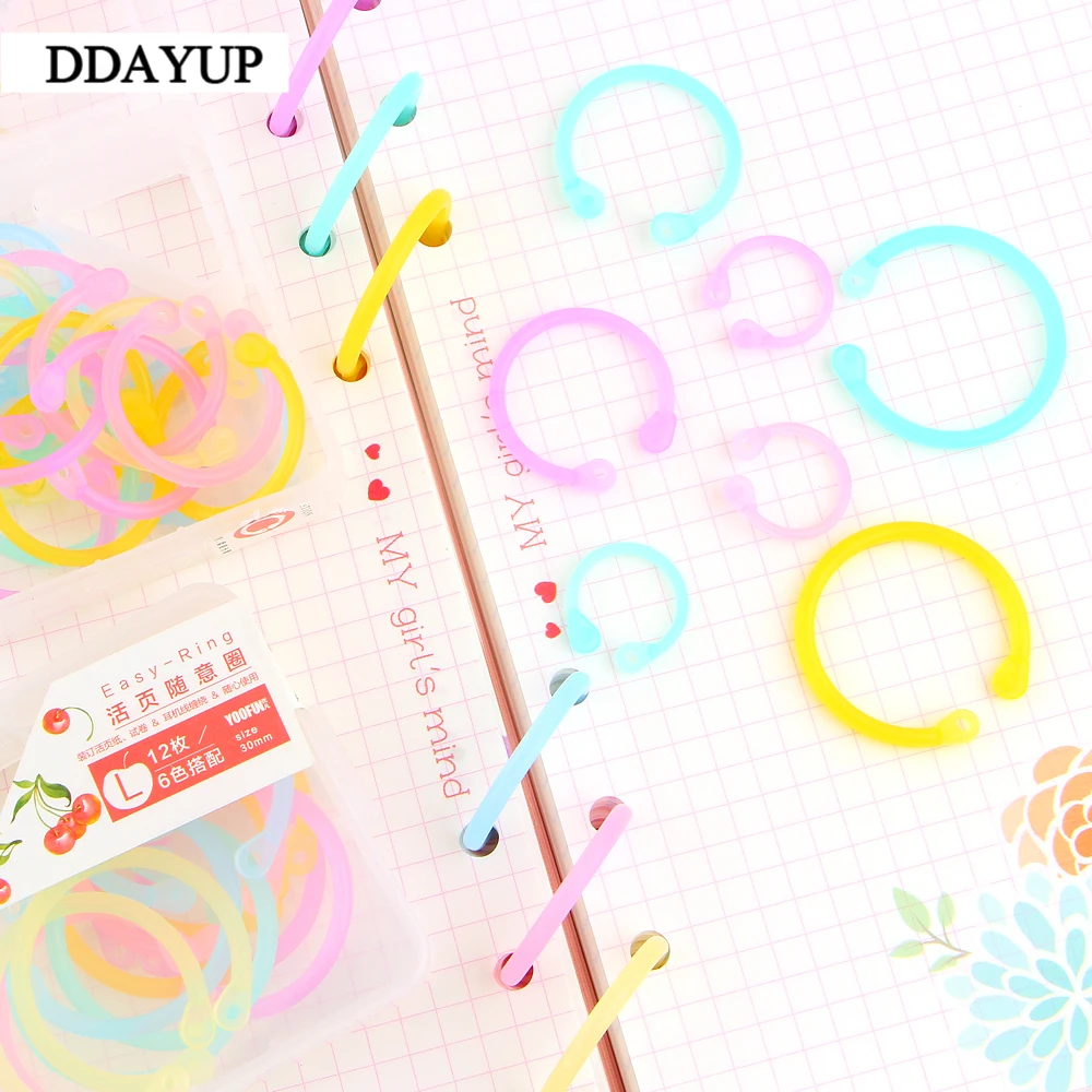

Colored Easy Ring Paper Book Loose Leaf Binder Multi-function Circle Calendar Ring Keychain Key Ring