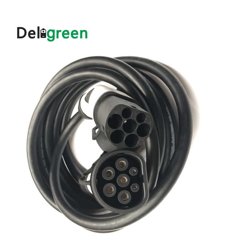 Зарядный кабель Deligreen 32A типа 2 к типу IEC62196 EV DUOSIDA с 1 метром TUV/UL|ev charging|charging evev plug |