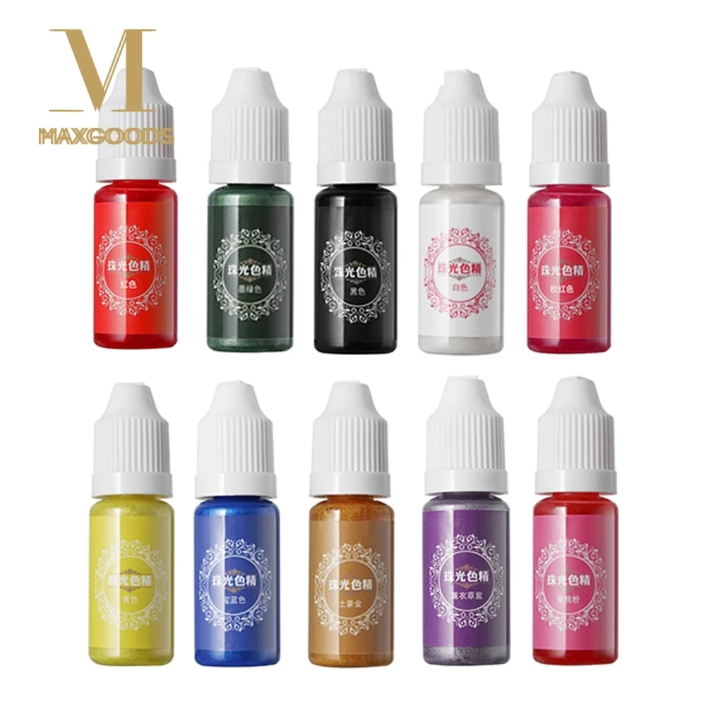 HOOH 10ml Liquid Pearl Resin Pigment Dye UV Resin Epoxy Resin DIY Making Crafts Jewelry Accessories