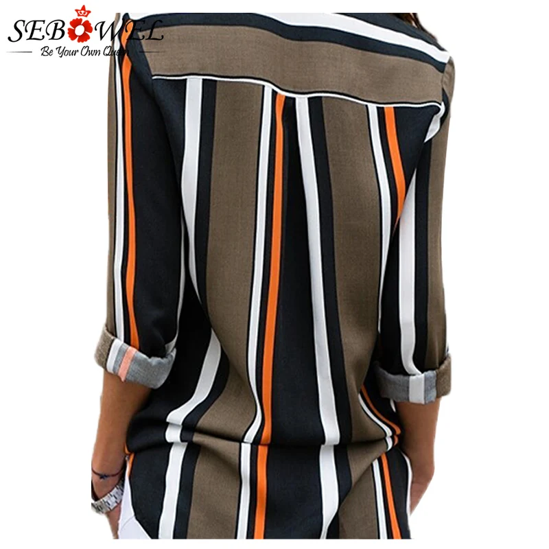 Black-Brown-Striped-Modern-Women-Shirt-LC251389-2-2 