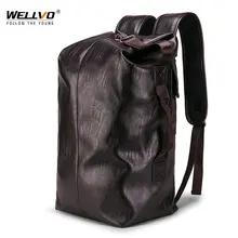 Hot Male Water Resistant Backpack Leather Trip Men Large Capacity Travel Backpack School Rucksack Black Back Bag mochila XA114ZC Hot Male Water Resistant Backpack Leather Trip Men Large Capacity Travel Backpack School Rucksack Black Back Bag mochila XA114ZC