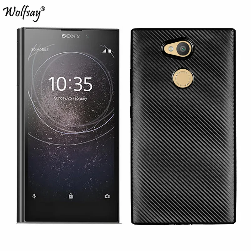 

For Phone Case Sony Xperia L2 Case Luxury Carbon Fiber Soft TPU Cover FOR Sony Xperia L2 Matte Cases for Sony L2 L 2 H3311 Funda