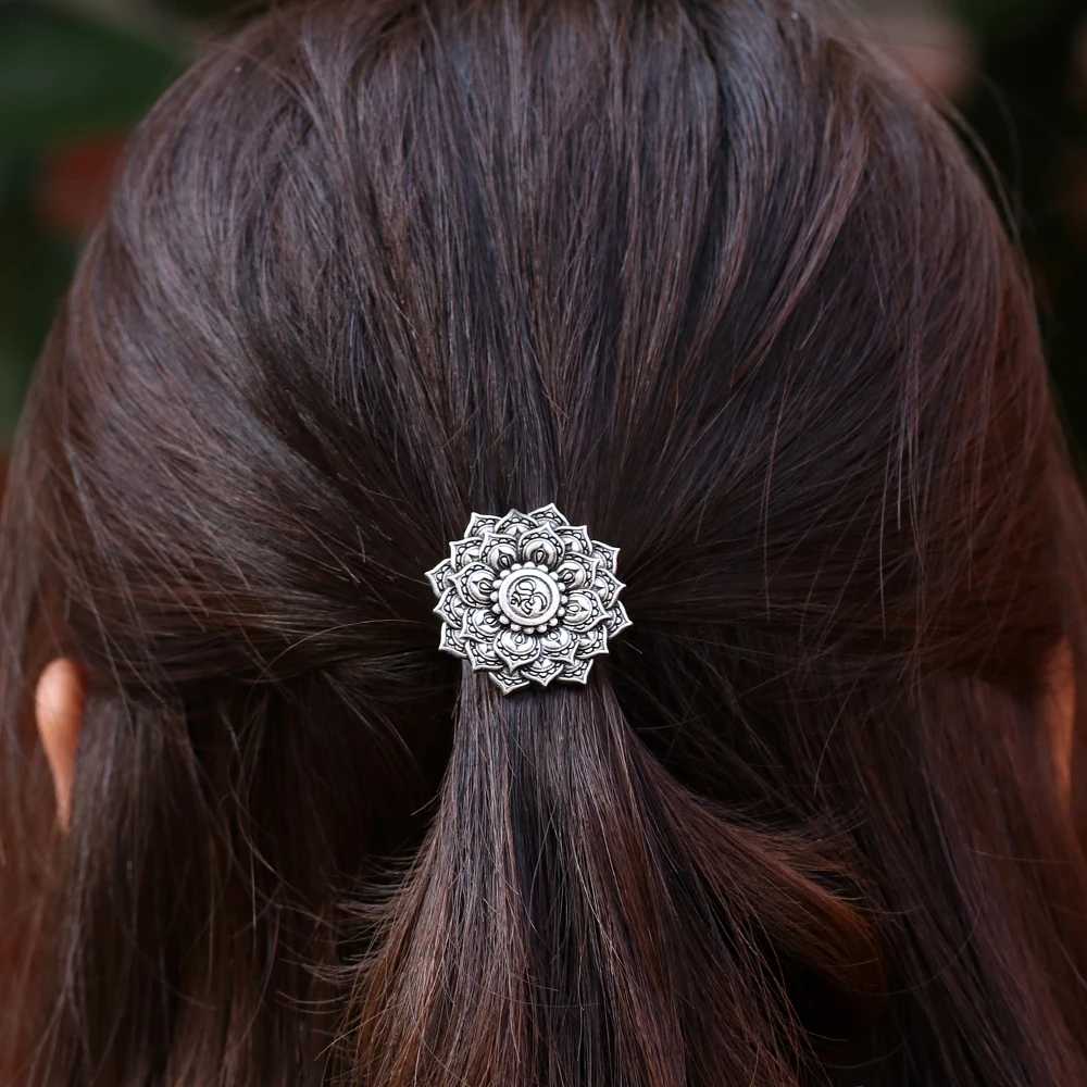 

Yoga Jewelry OM Lotus Hair Clip F-21