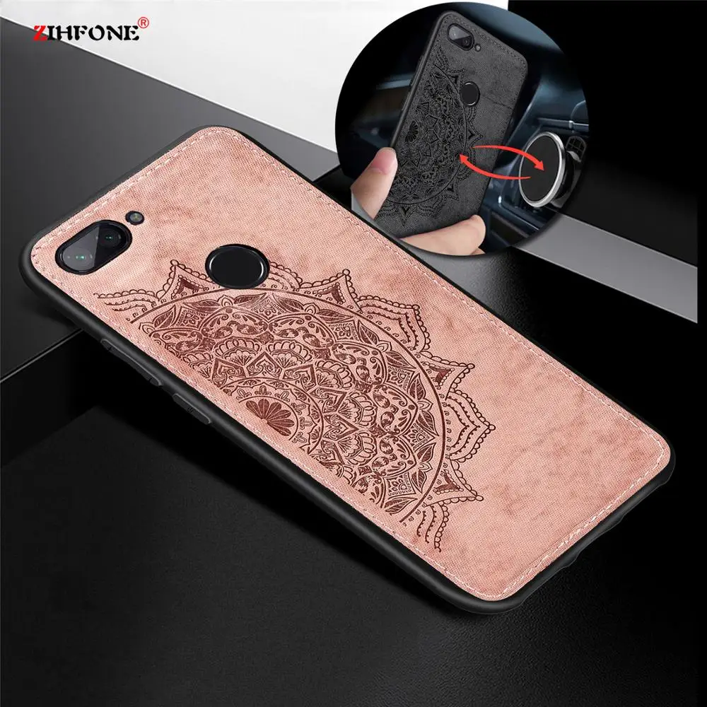 

Luxury Cloth Texture Shockproof Case for Xiaomi Redmi 6 Cover Coque On Redmi 6A Redmi Go Magnetic Car Holder Protective Cases