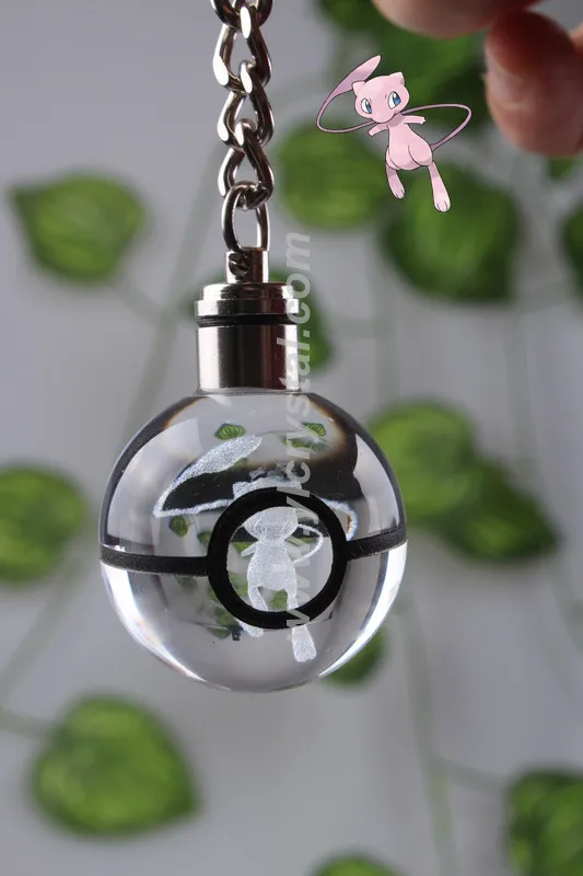 

Buy Six One Free Mew Shape Customized Image LED Crystal Keychain Pokemon Ball Keychain For Gift