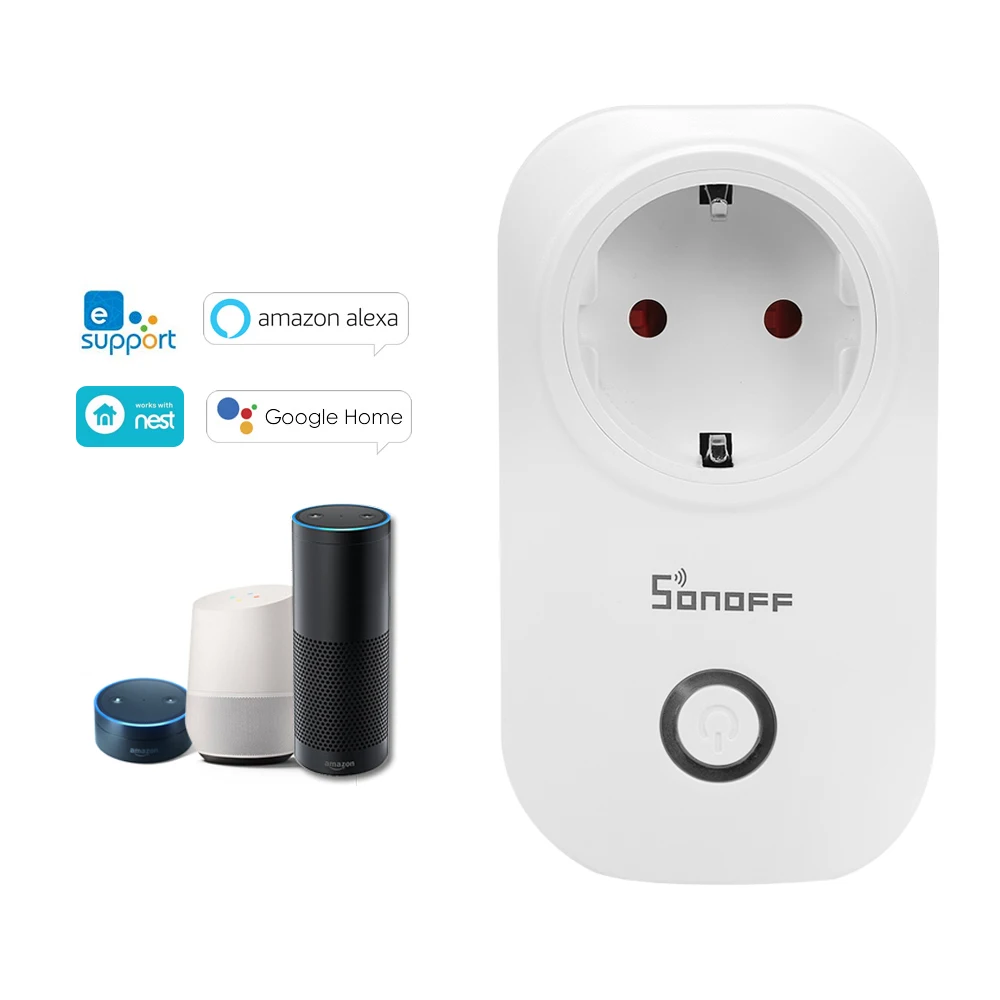 SONOFF S20 ITEAD Wifi беспроводной пульт дистанционного управления розетка зарядный адаптер для умного дома розетка работает с Alexa Google Home