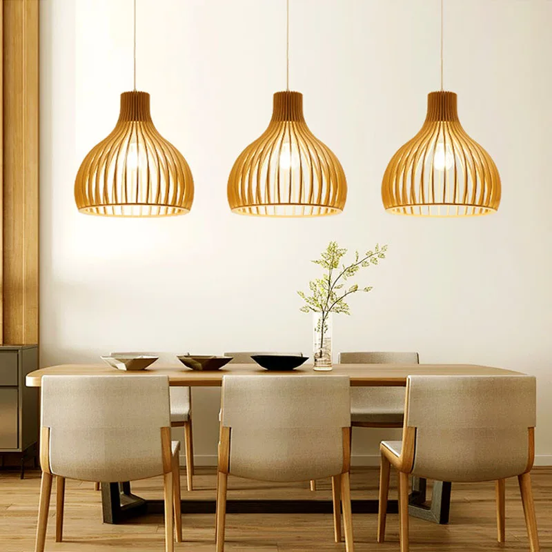 

Modern original Wood Birdcage E27 bulb Pendant light norbic home deco bamboo weaving wooden Bamboo Pendant lamp