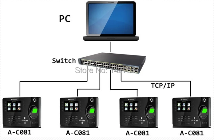 A-C081 TCP/IP отпечатков пальцев биометрический табельные часы с отпечатком пальца Регистраторы сотрудник посещаемости электронные английский контроль прохода машина Realand