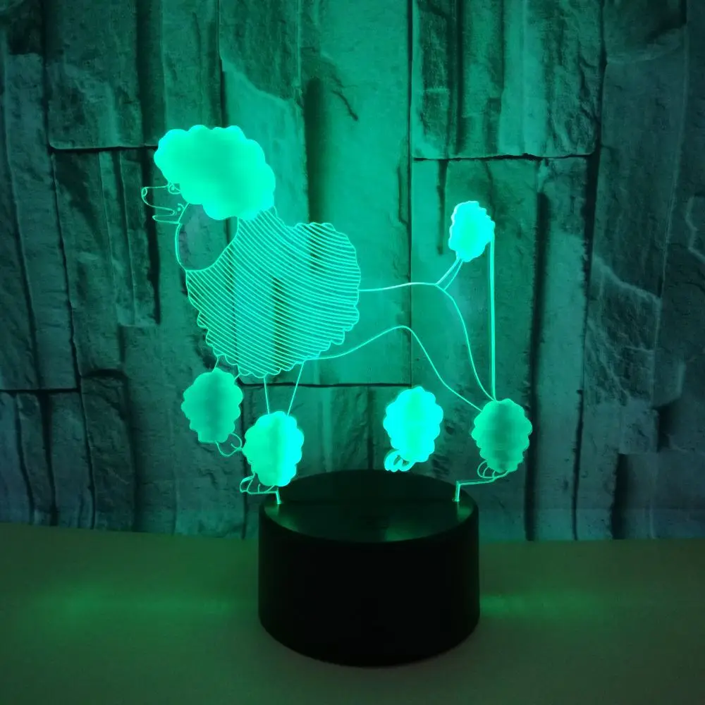3d лампа для собаки 7 цветов сенсорный пульт дистанционного управления