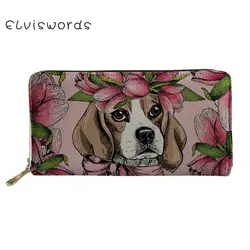 ELVISWORDS кошельки и кошелек для женщин Beagles Pet Dog Print кошелек для женщин роскошный дизайн держатели для телефонов для женщин клатч сумка для