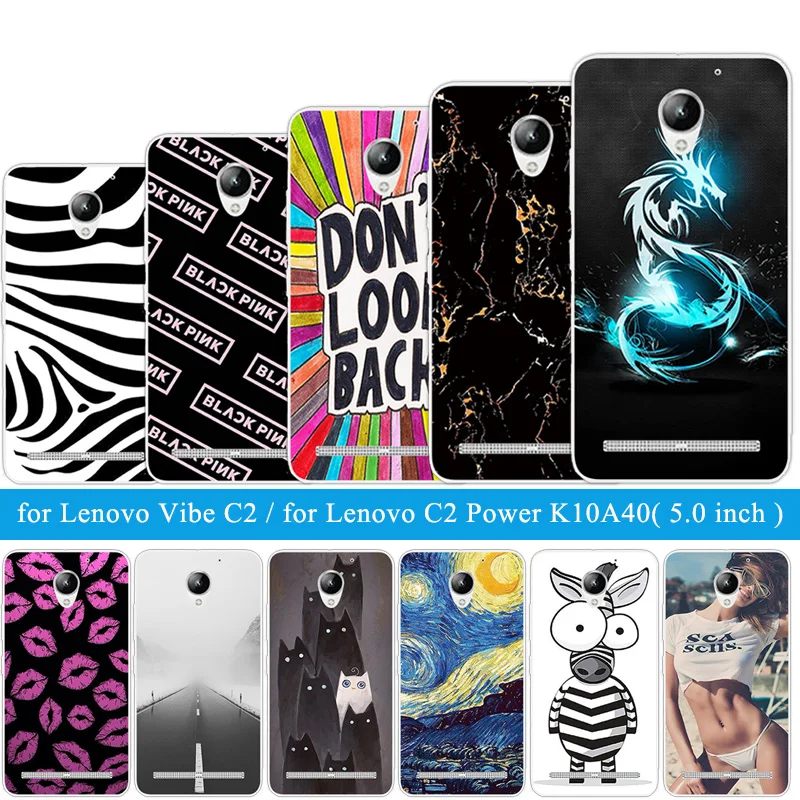 

5.0 inch for Lenovo Vibe C2 Soft Silicone Transparent TPU Cases Zebra Cover for Lenovo Vibe C2 K10A40 Protector For Lenovo C2