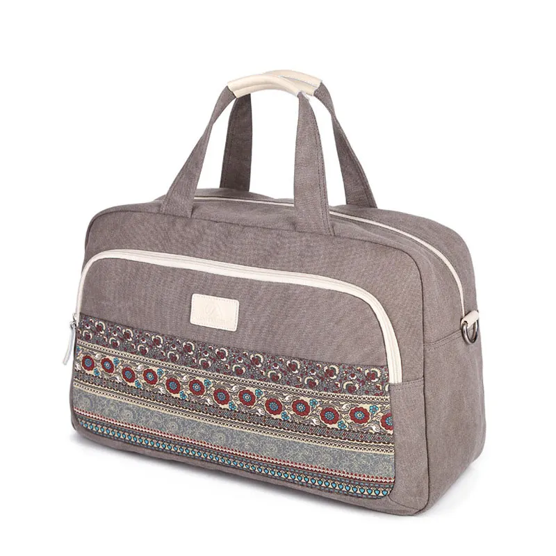 Women Classic Casual Trip Canvas Travel Bags Elegant Cool Handbag Large