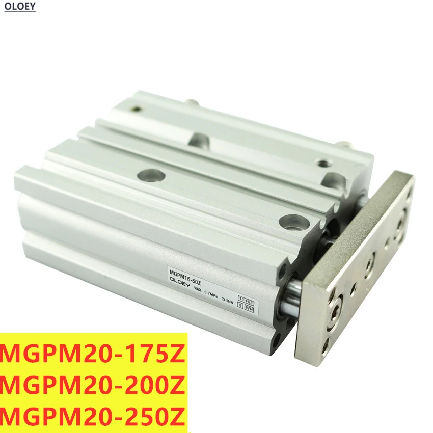 

MGPM20-175Z Bore:20mm compact guide cylinder MGPM stroke:175 200 250mm Slide bearing Ball bushing pneumatic actuator