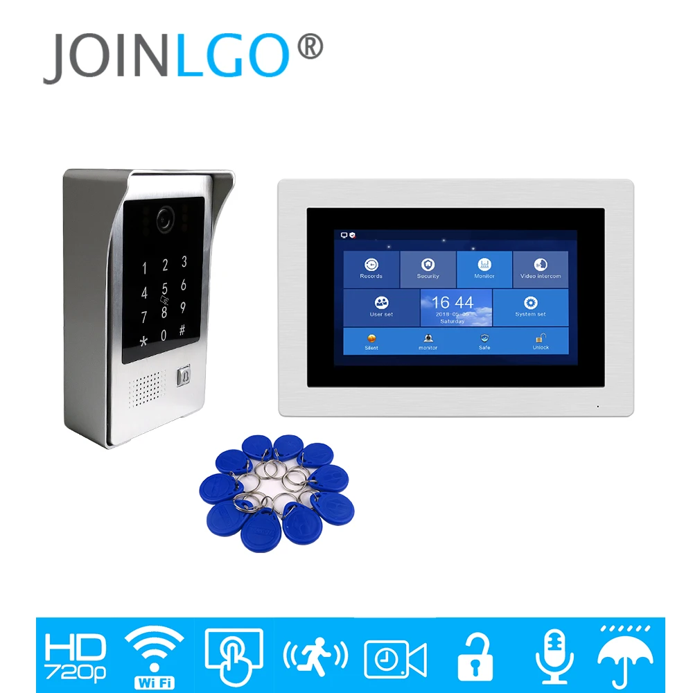 Free Shipping 720P WIFI IP 7\ Touch Screen Video Intercom Door Phone Recording Kit Phone Remote Monitor Code Keypad RFID Camera Free Shipping 720P WIFI IP 7\ Touch Screen Video Intercom Door Phone Recording Kit Phone Remote Monitor Code Keypad RFID Camera