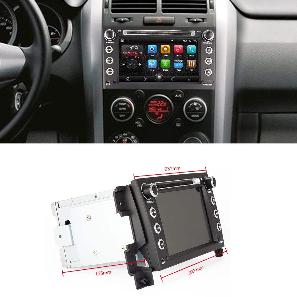 Sale Eunavi IPS Android 9.0 car dvd for Suzuki Grand Vitara 2005-2012 multimedia headunit GPS Radio gps player stereo gps navigation 1