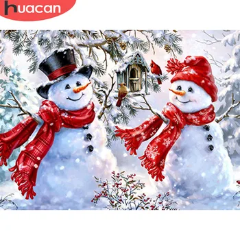 

HUACAN 5d Diamond Painting Full Square Snowman Diamond Embroidery Mosaic Diamond Art Cross Stitch Christmas