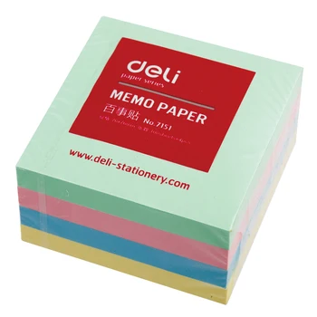 

deli 7151 memo pads notes on paper convenient multicolour sticky notes 76*76mm message paper stickers memo paper