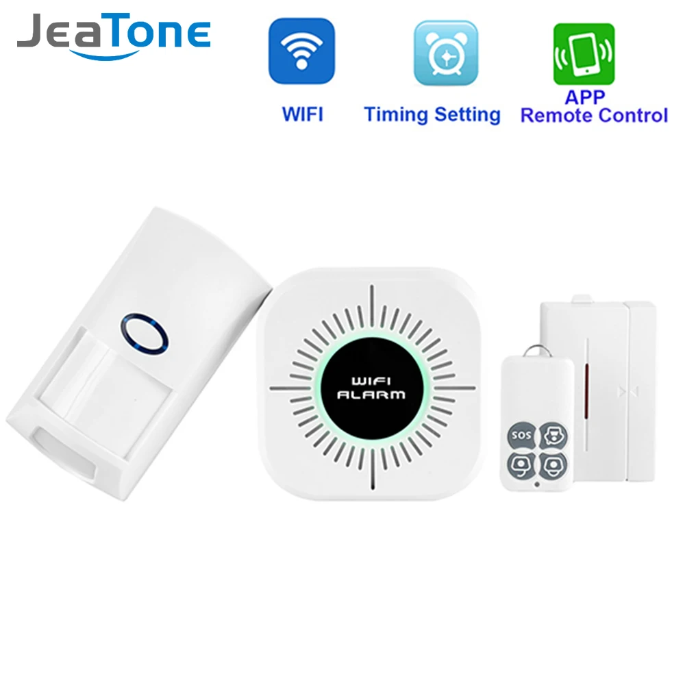 JeaTone беспроводная домашняя охранная wifi сигнализация Система безопасности приложение управление английский Android IOS PIR датчик детектор открытия двери и окна сигнализация - Цвет: B