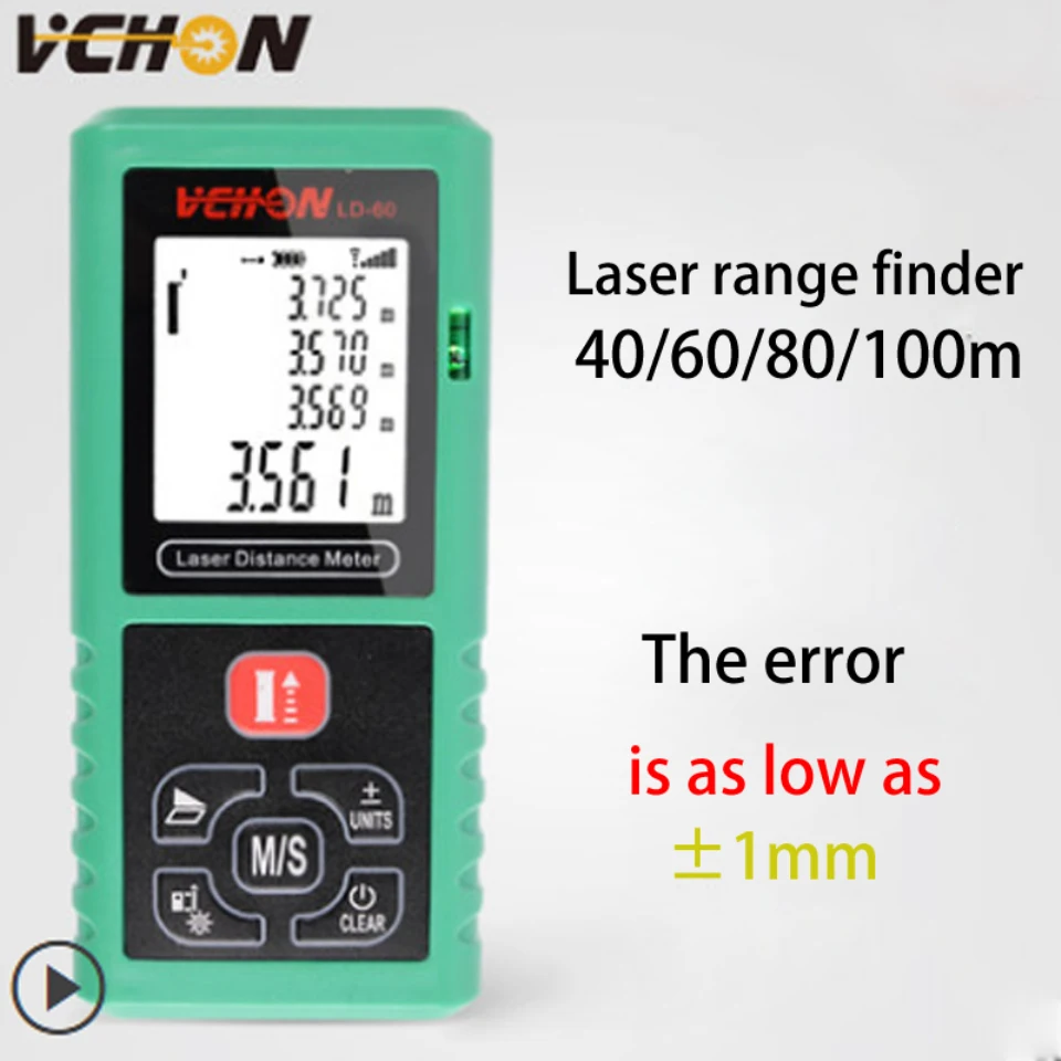 

Vchon 12 IN 1 Digital Laser Distance Meter Laser Rangefinder Optical Tape Range Finder Diastimeter Measure Roulette 60M lazer me